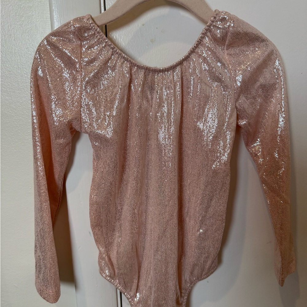 Sparkly Pink Long Sleeve Leotard